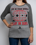 Tričko dámské Playstation - Live In Your World Raglan (velikost XL)