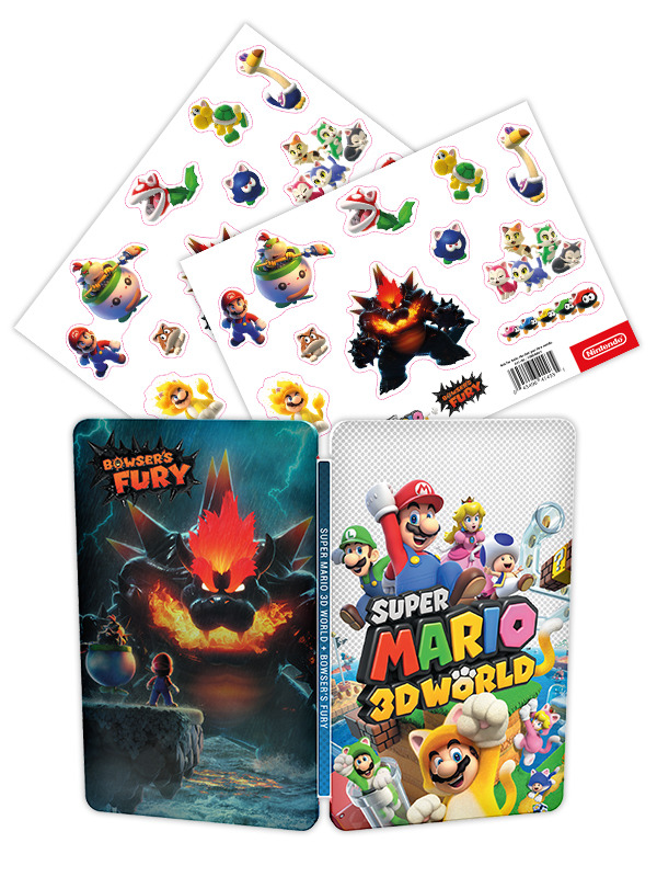 STEELBOOK ONLY - SUPER MARIO 3D WORLD + BOWSER S FURY NEW