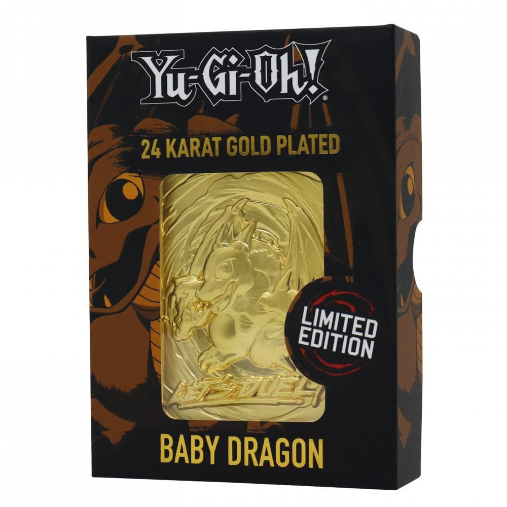 Sběratelská plaketka Yu-Gi-Oh! - Baby Dragon (pozlacená)