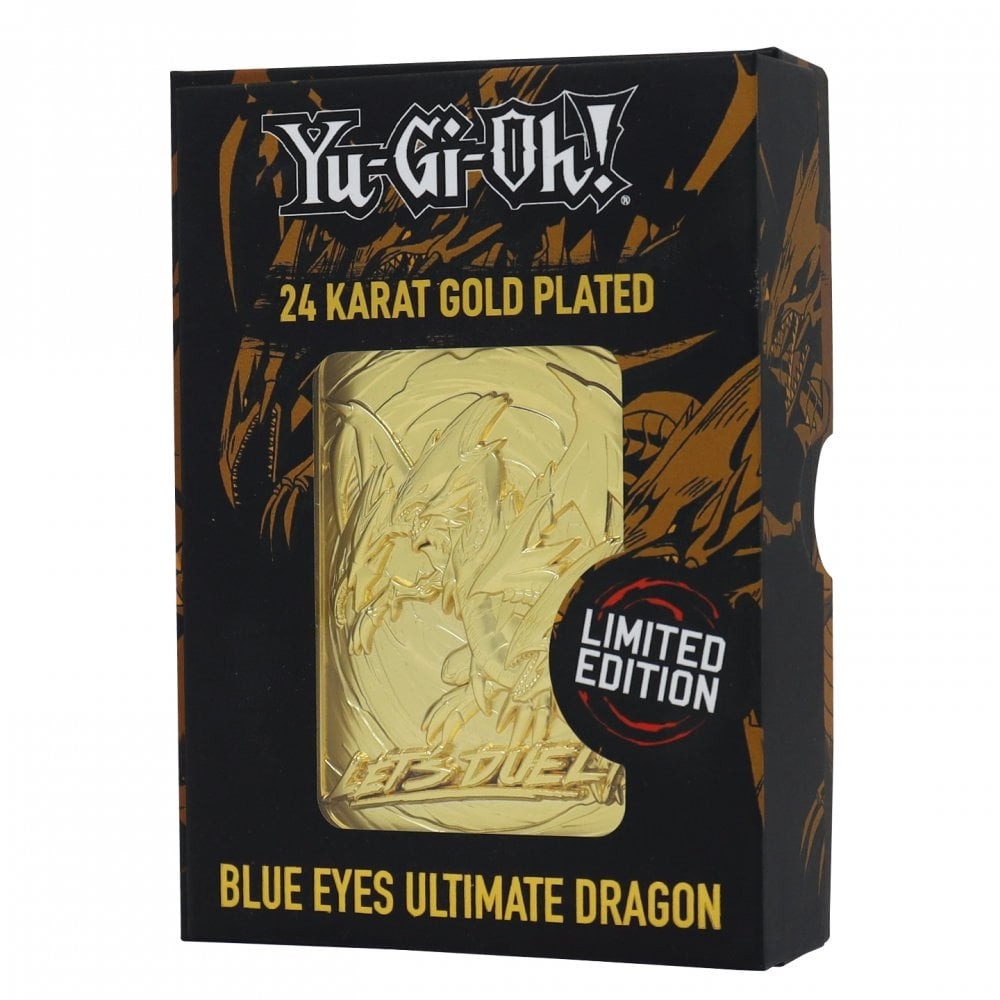 Sběratelská plaketka Yu-Gi-Oh! - Blue Eyes Ultimate Dragon (pozlacená)