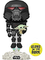 Figurka Star Wars: The Mandalorian - Dark Trooper with Grogu Glow in the Dark (Funko POP! Star Wars 488)