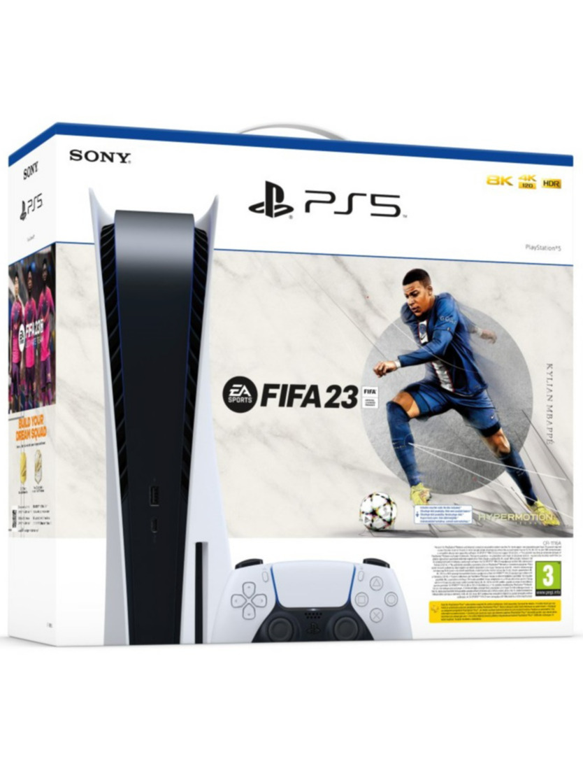 Konzole PlayStation 5 825 GB - Bílá + FIFA 23 (poškozený obal)